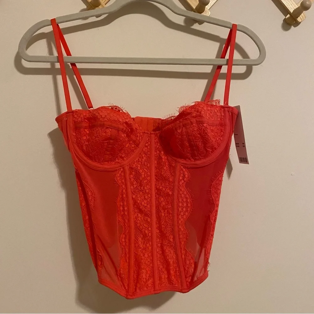 NWT Urban Outfitters Hot Pink Structured Corset Top size Large